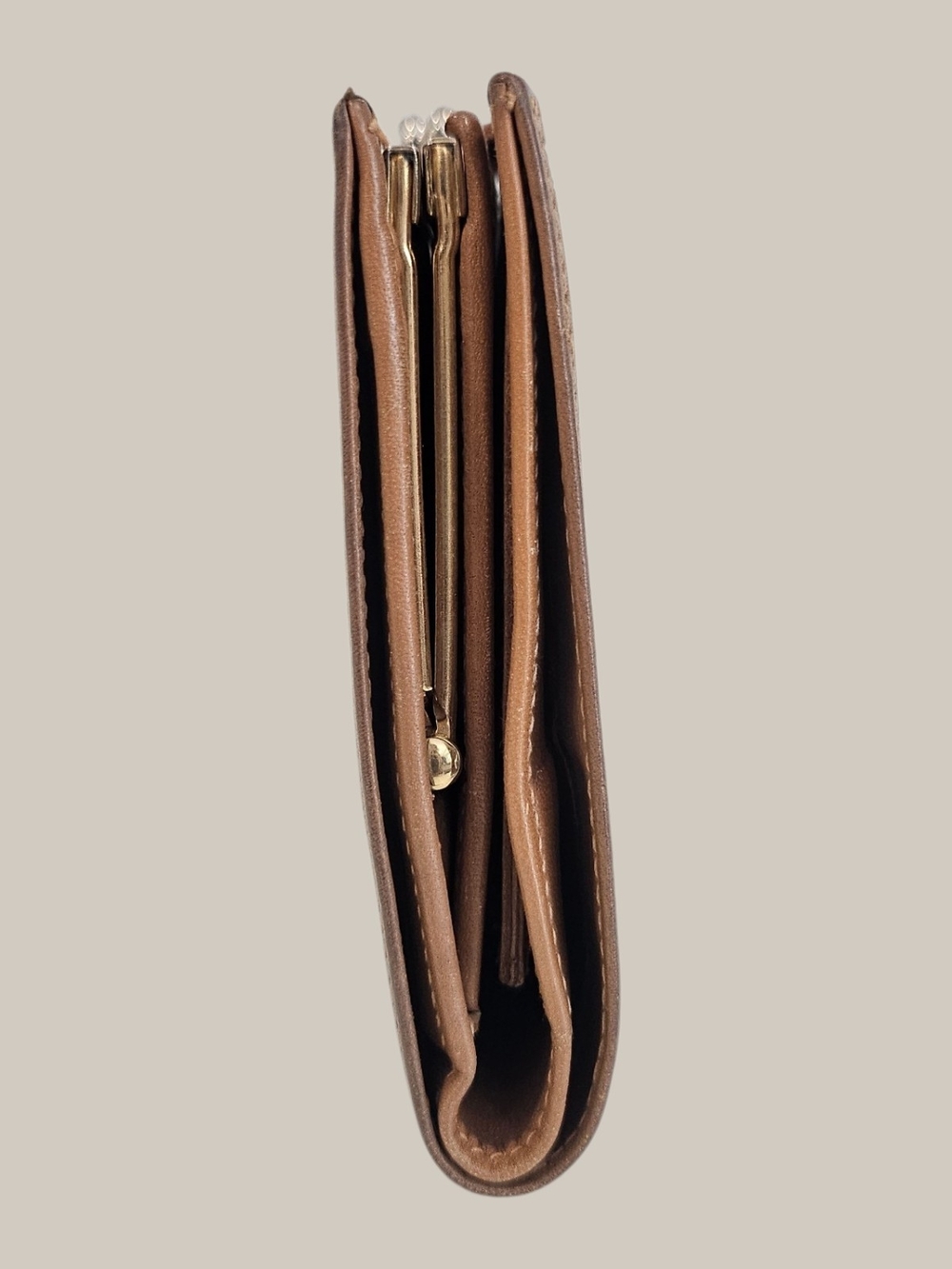 CELINE Brown Triomphe Canvas Leather Wallet - Picture 8 of 16